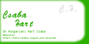 csaba hart business card